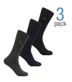 Polo Ralph Lauren 3-Pack Big and Tall Cotton Rib Classic Dress Slack Sock